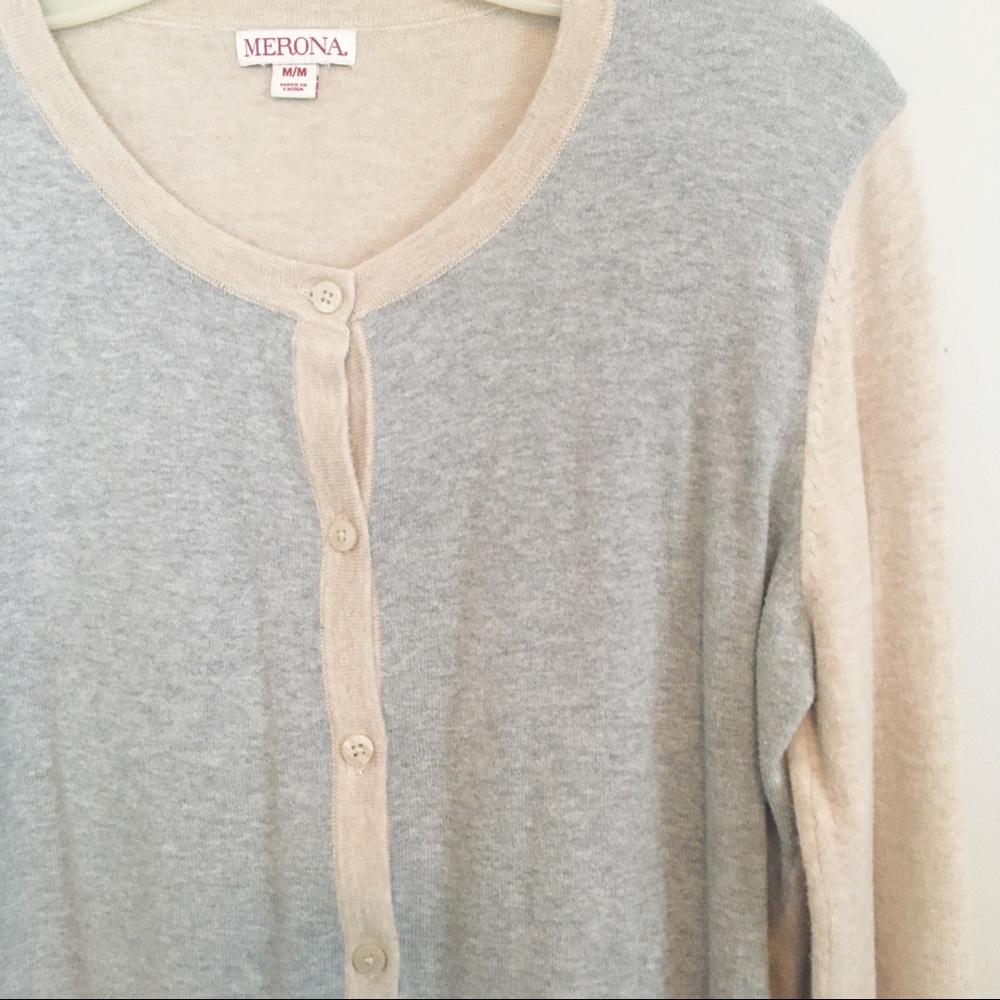 Merona Gray & Cream Cardigan